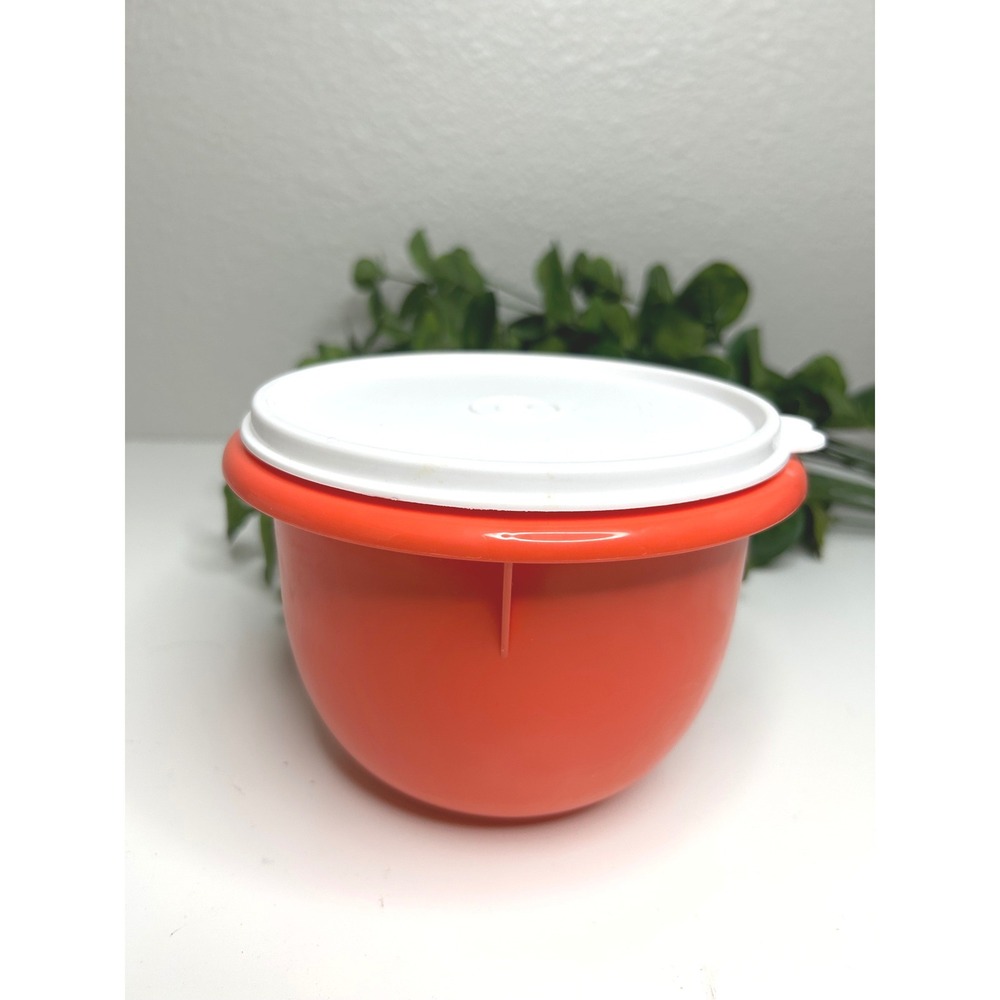 Tupperware Classic Flat Storage Bowl Small Airtight White Lid